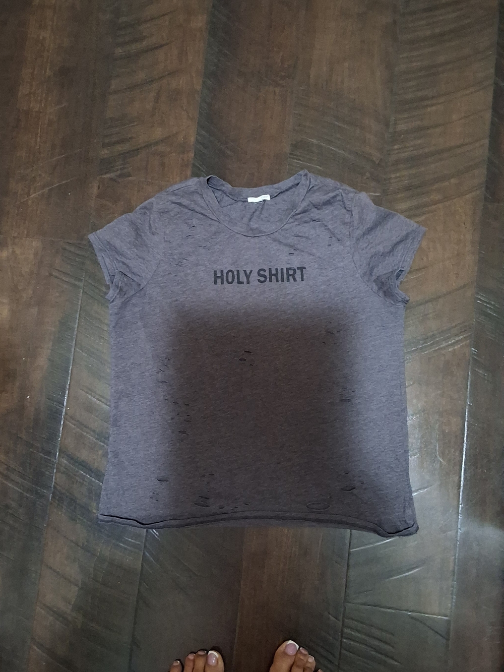 Wet Seal Purple 'HOLY SHIRT' Short Sleeve Tee